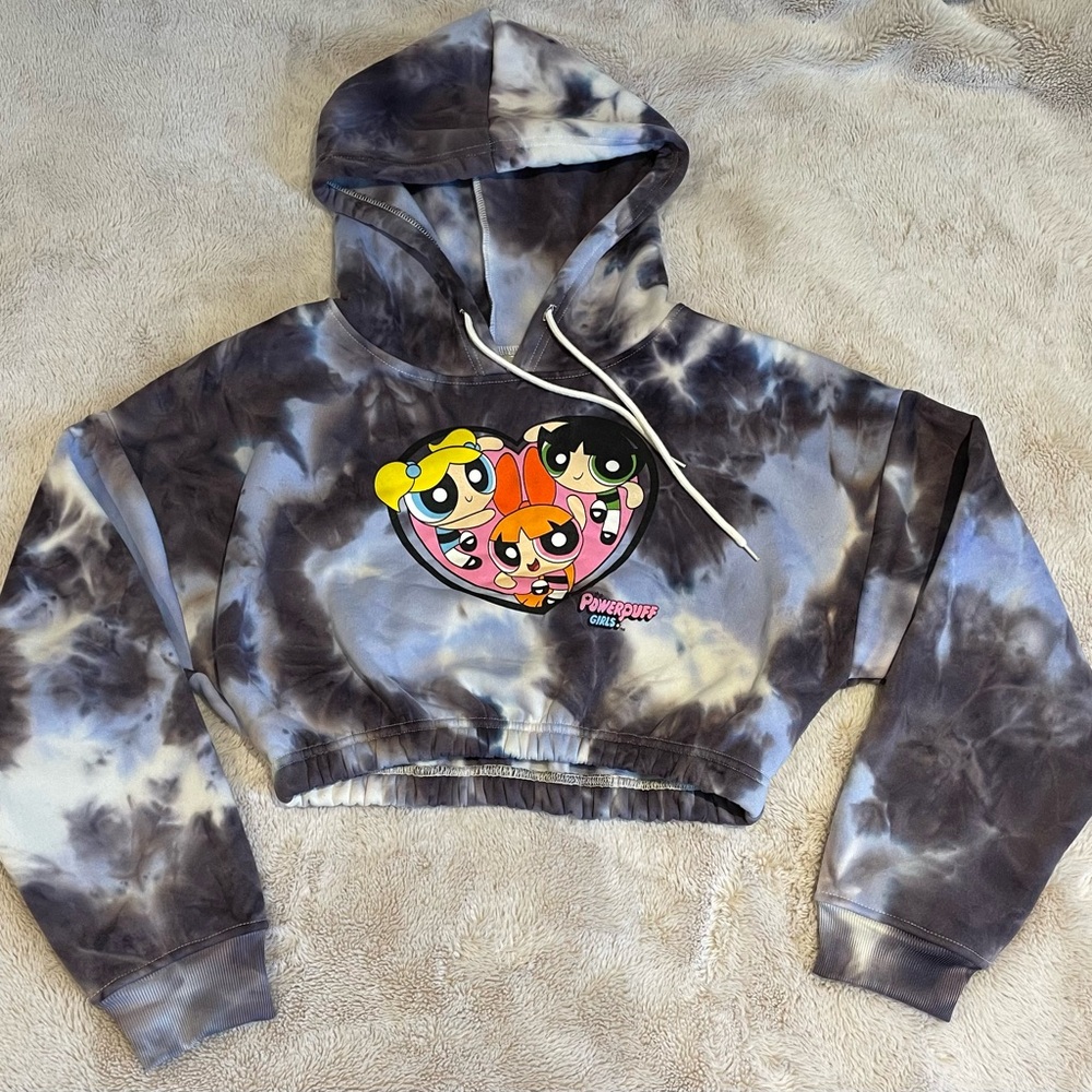 M Powerpuff Girls Tie-Dye Cropped Hoodie from Cartoon Network